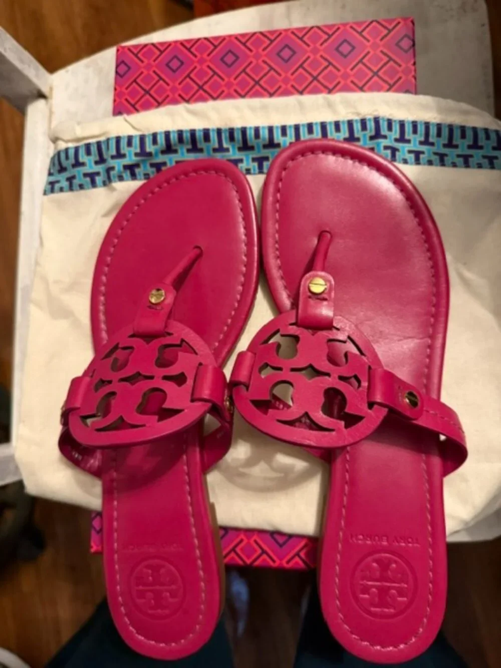 Tory Burch Dark Fuschia Miller Sandals 8.5